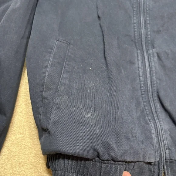 Polo Ralph Lauren Jacket Womens Medium Navy Full Zip Twill Bomber POLO Spell Out - Picture 9 of 16